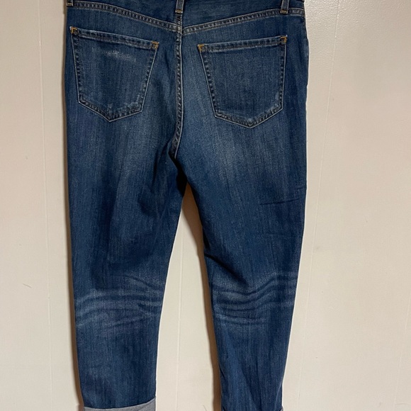 Stylus Crop Distressed Boyfriend Jeans, Women’s size 26/2, Medium Wash Blue - Picture 5 of 10